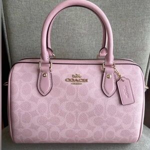 Coach Pink Satchel with Signature Monogram